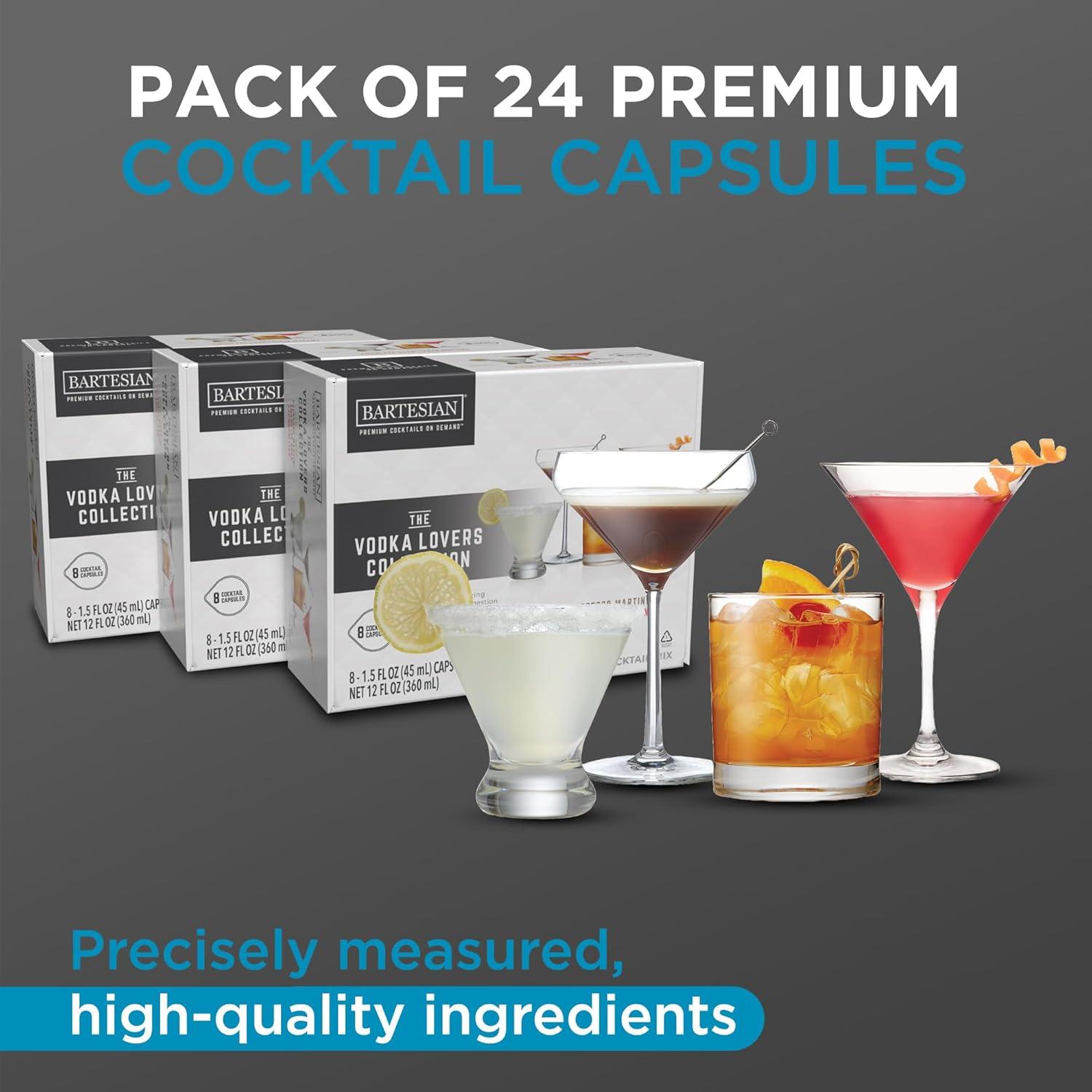 image:imageBartesian 24Pack Vodka Lovers Favorites Collection for Cocktail Machine Home Bar Mixology Cocktails Mix Pod Capsule Set To Use With the Bartesian Cocktail Drink Maker MachineVodka Lovers Collection