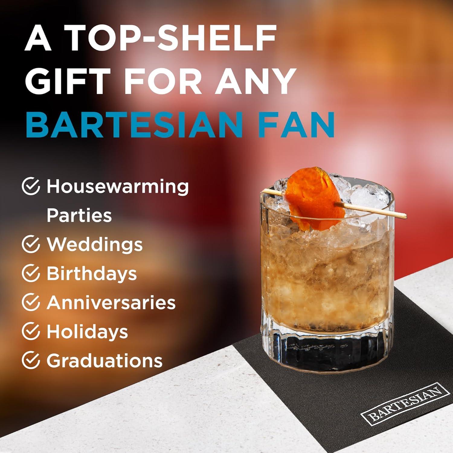 image:imageBartesian Black Paper Cocktail Napkins Elegant Soft Absorbent Party Bar Napkins for Cocktails amp Mocktails Sophisticated Decorative Beverage Napkin Set for Home Bars 5 x 5 Inches 50 Pack