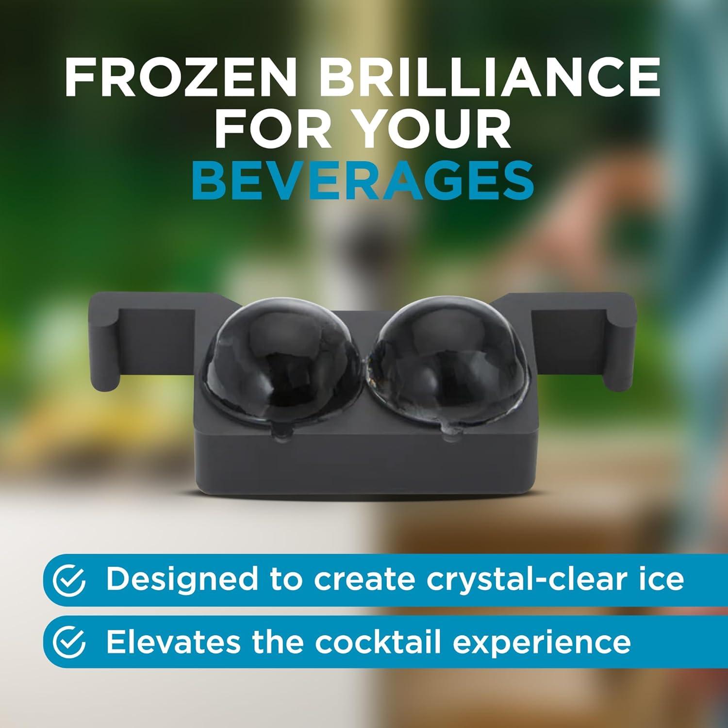 image:imageBartesian Clear Ice Maker Mold Compact Cube Icemaker Tray for Cocktail and Whiskey Glasses Professional Home Bar Mixology Large Craft Slow Melting Ice Molds for Chilled CocktailsIce Cubes