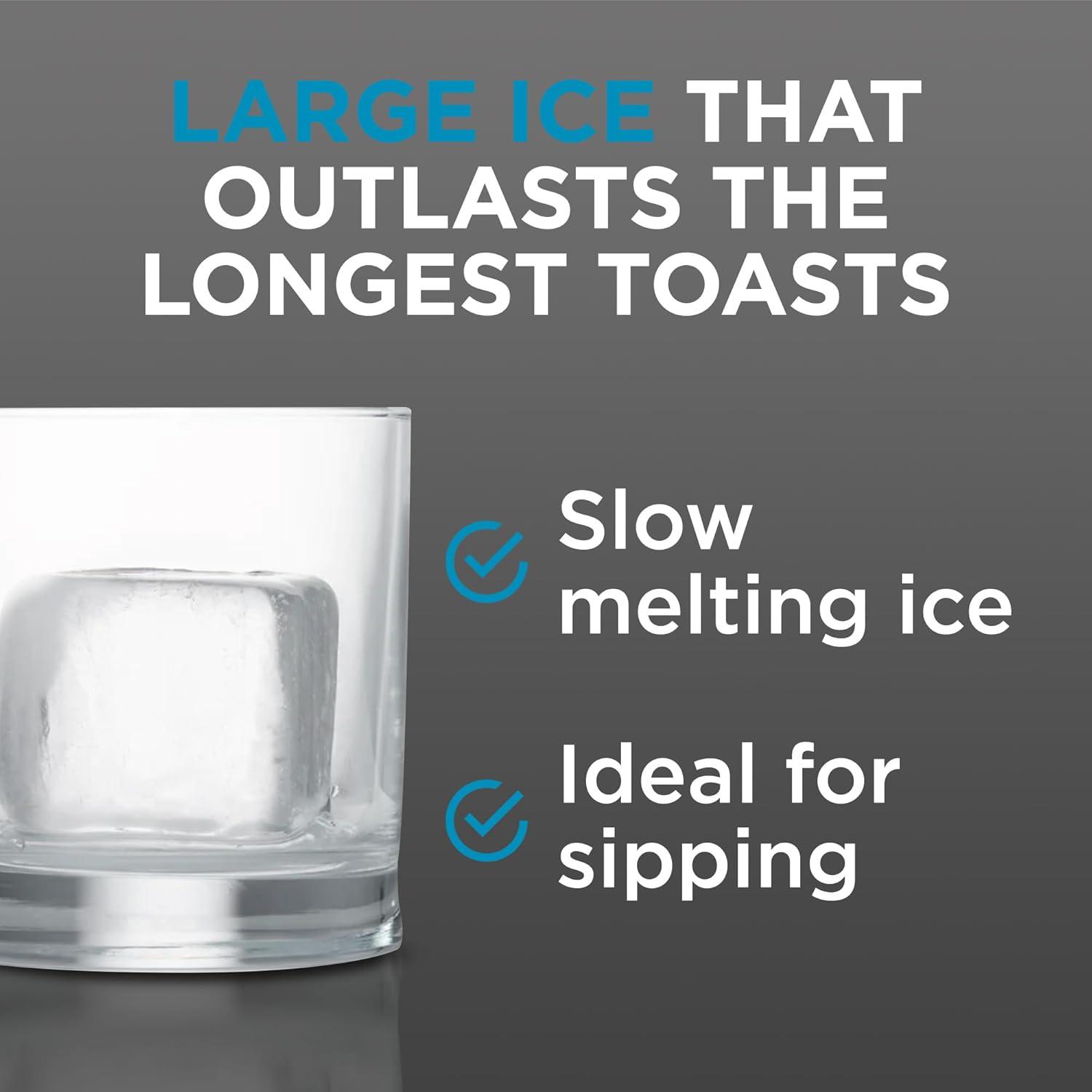 image:imageBartesian Clear Ice Maker Mold Compact Cube Icemaker Tray for Cocktail and Whiskey Glasses Professional Home Bar Mixology Large Craft Slow Melting Ice Molds for Chilled CocktailsIce Cubes