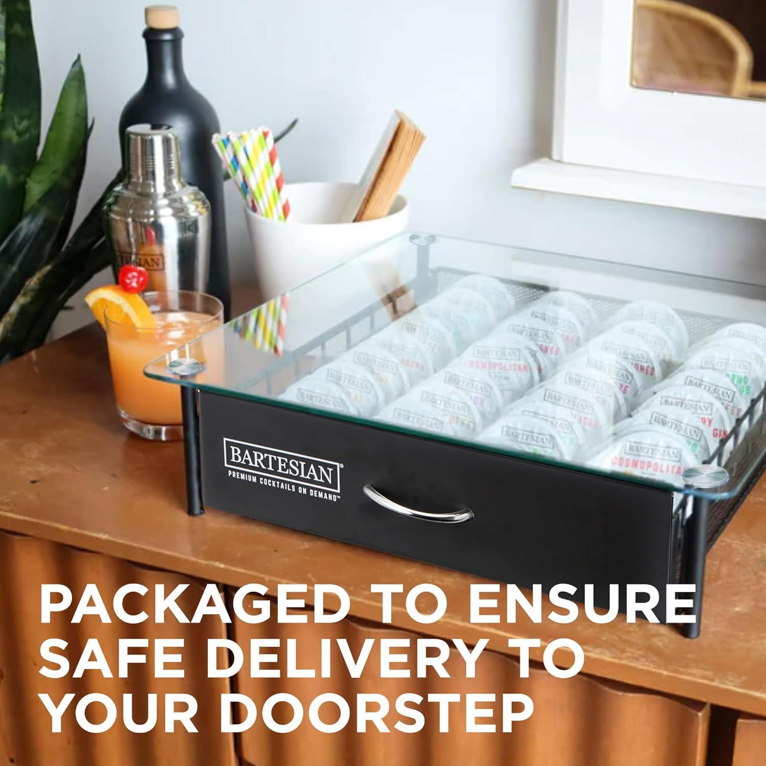 image:imageBartesian Cocktail Capsule Storage Drawer Organizer Stylish Mixology Cocktails Drink Mixer Holder Dispenser Home Bar Accessories for Cocktail Maker Machine Holds Up to 36 Bartesian CapsulesCapsule Drawer