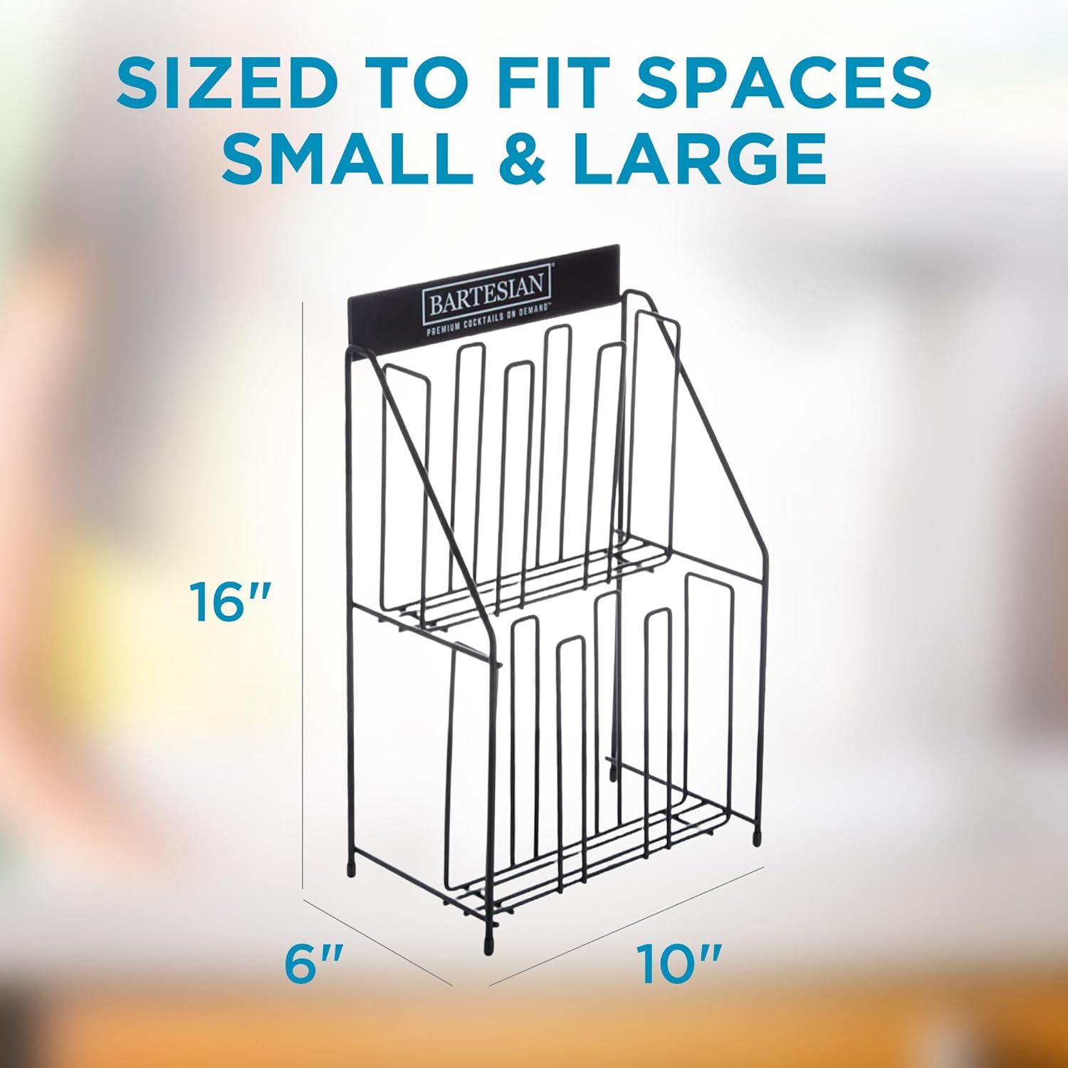 image:imageBartesian Cocktail Capsules Holder Rack AgainstTheWall Cocktails Capsule Storage Organizer Dispenser for Up to 36 Capsules Home Bar Accessories for Cocktail Maker Machine 10 x 6 x 16