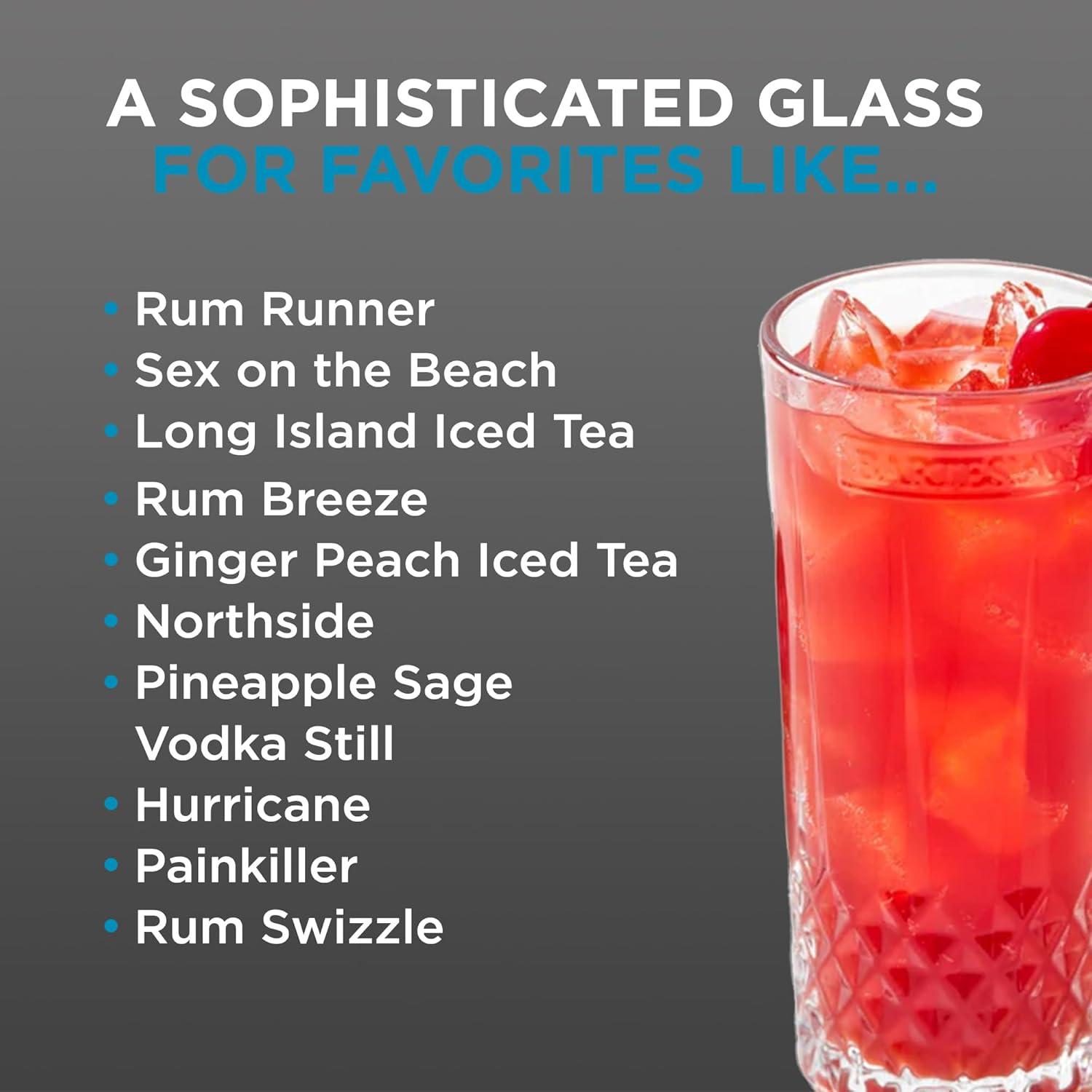 image:imageBartesian Diamond Etched Highball Glasses 105 Oz Tall High Ball Collins Glass Set for Mixed Cocktails amp Mocktails Classy Home Bar Mixing Glassware with Luxurious Gift Packaging Set of 2Etched Highball