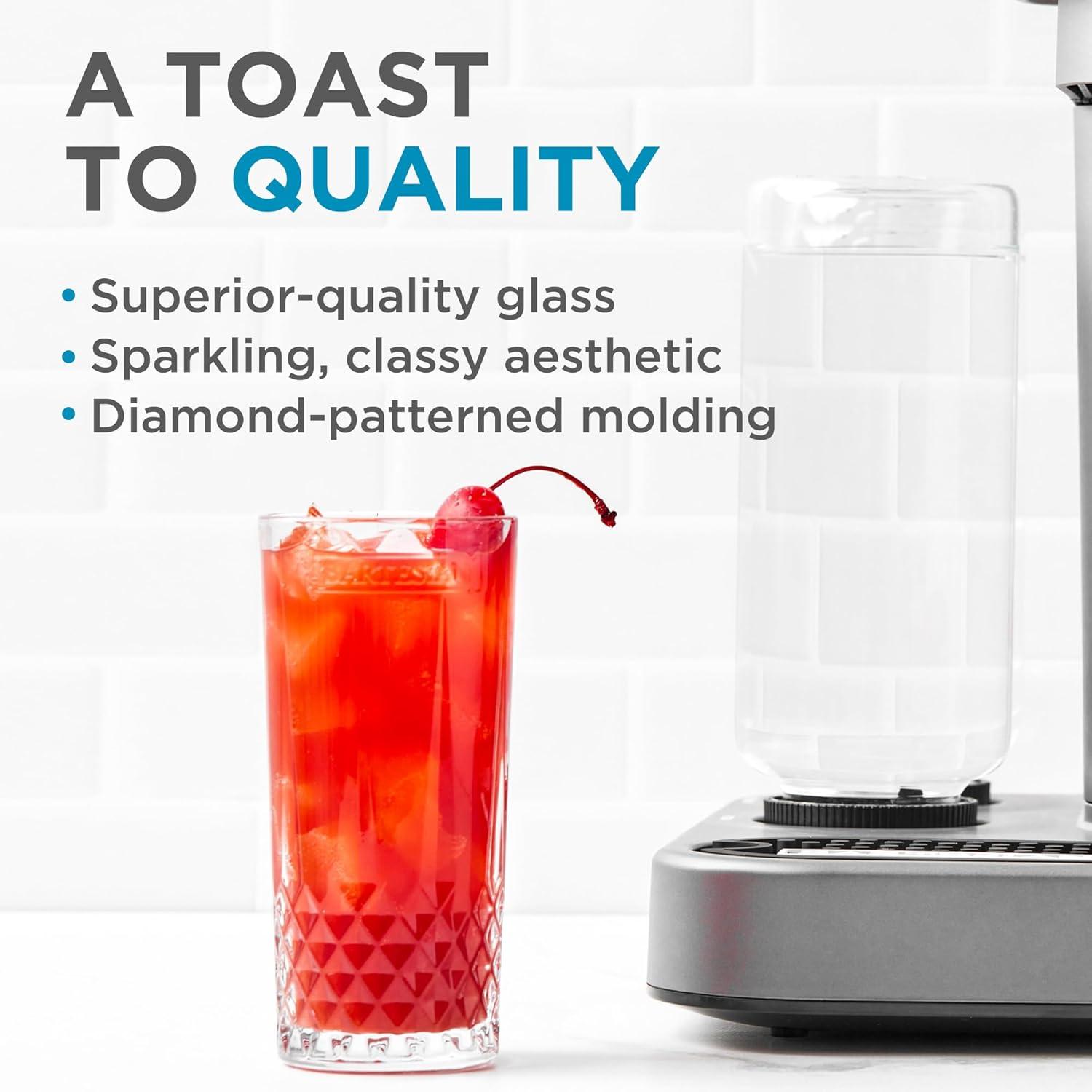 image:imageBartesian Diamond Etched Highball Glasses 105 Oz Tall High Ball Collins Glass Set for Mixed Cocktails amp Mocktails Classy Home Bar Mixing Glassware with Luxurious Gift Packaging Set of 2Etched Highball