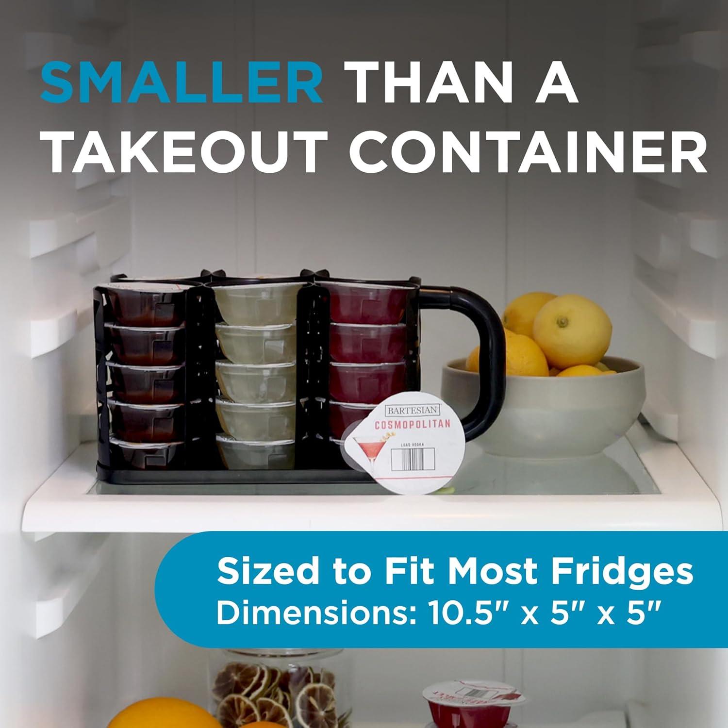 image:imageBartesian Fridge Cocktail Capsule Carrier Portable Storage Organizer for 30 Mixology Capsules Stainless Steel Refrigerator Rack Dispenser for Cocktail Maker Machine 105 x 5 x 5