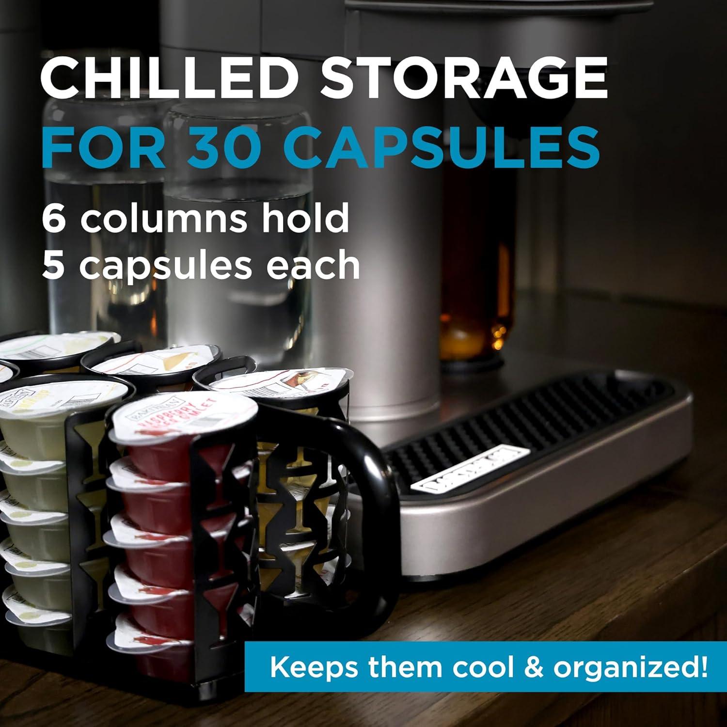 image:imageBartesian Fridge Cocktail Capsule Carrier Portable Storage Organizer for 30 Mixology Capsules Stainless Steel Refrigerator Rack Dispenser for Cocktail Maker Machine 105 x 5 x 5