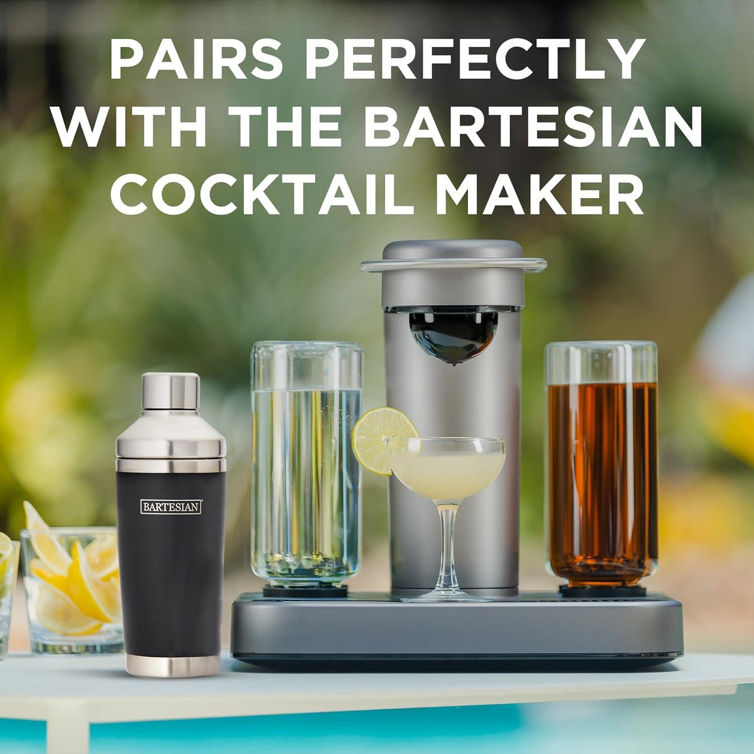 image:imageBartesian Insulated Cocktail Shaker Double Walled Vacuum Insulated Home Bar Shaker Cup with BuiltIn Strainer amp Drinking Lids Stainless Steel Mixed Drink Shaker for Martini Margarita