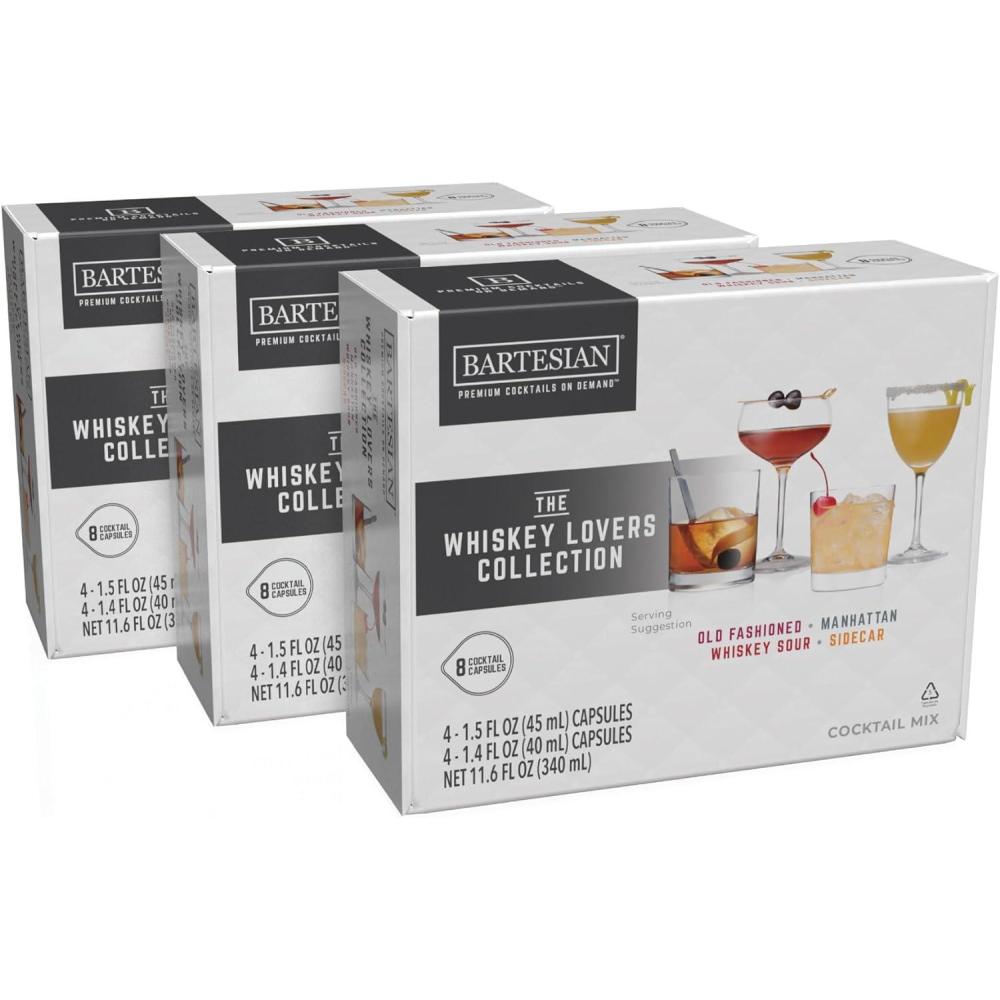 image:imageBartesian 24Pack Vodka Lovers Favorites Collection for Cocktail Machine Home Bar Mixology Cocktails Mix Pod Capsule Set To Use With the Bartesian Cocktail Drink Maker MachineWhiskey Lovers