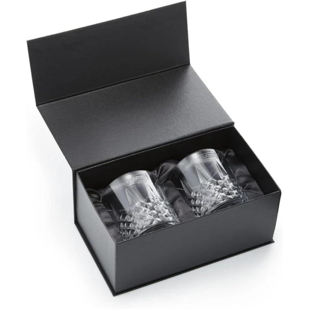 image:imageBartesian Diamond Etched Highball Glasses 105 Oz Tall High Ball Collins Glass Set for Mixed Cocktails amp Mocktails Classy Home Bar Mixing Glassware with Luxurious Gift Packaging Set of 2Etched Lowball