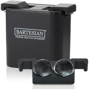 Bartesian Clear Ice Maker Mold – Compact Cube Icemaker Tray for Cocktail and Whiskey Glasses – Professional Home Bar Mixology Large Craft Slow Melting Ice Molds for Chilled Cocktails(Ice Spheres)
