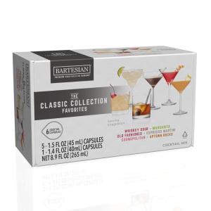 The Classic Collection Capsules, Variety Pack of 6 for Bartesian Premium Cocktail Maker (55524)(The Favorites Collection – 6pk)