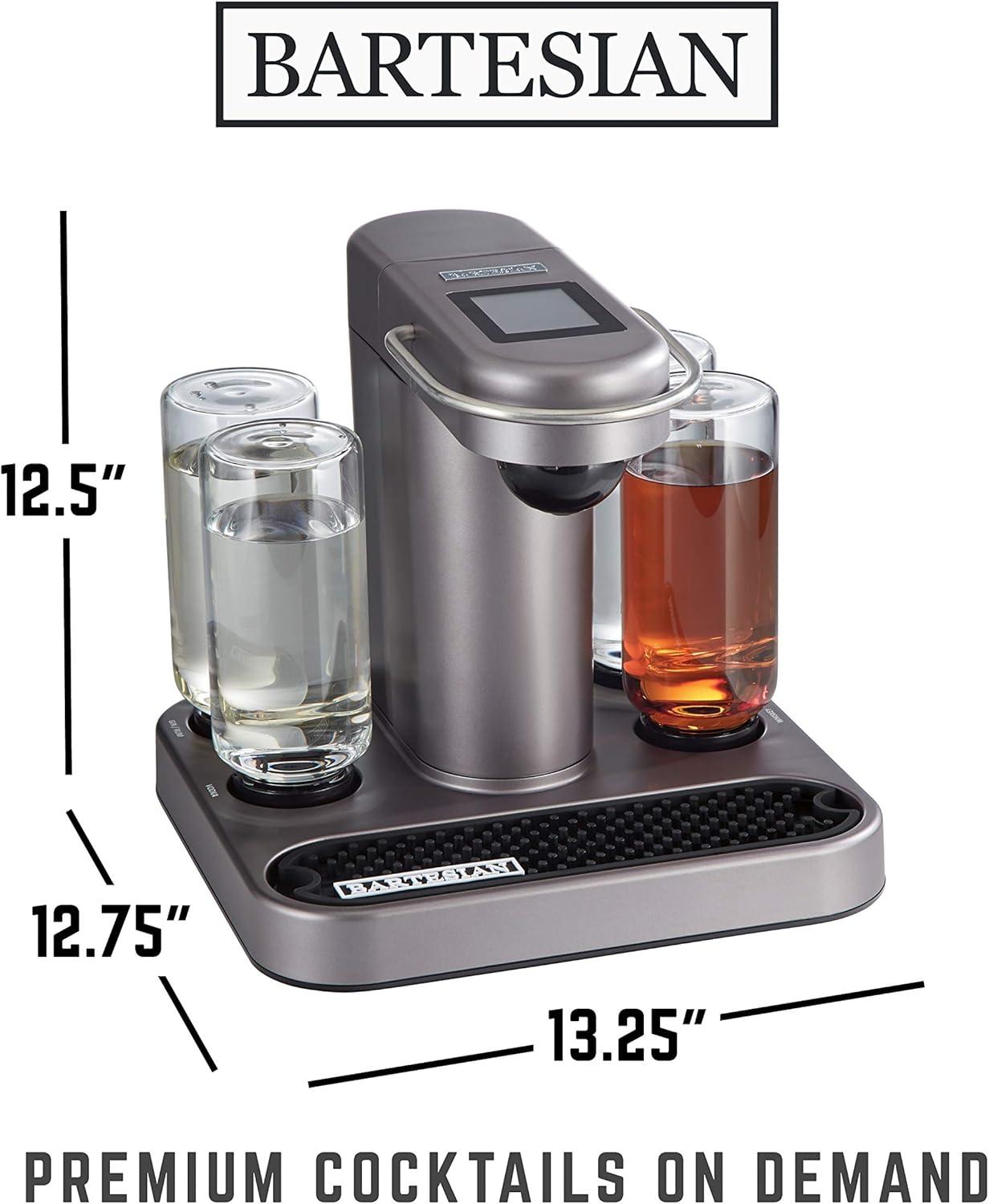 image:imageBartesian Duet Cocktail Machine and Margarita Maker Compact Home Bartender Mixologist Drink Mixer with 2 Glass Spirit Bottles Automatic Machine Creates Premium Cocktails and Mocktails in SecondsBartesian Classic