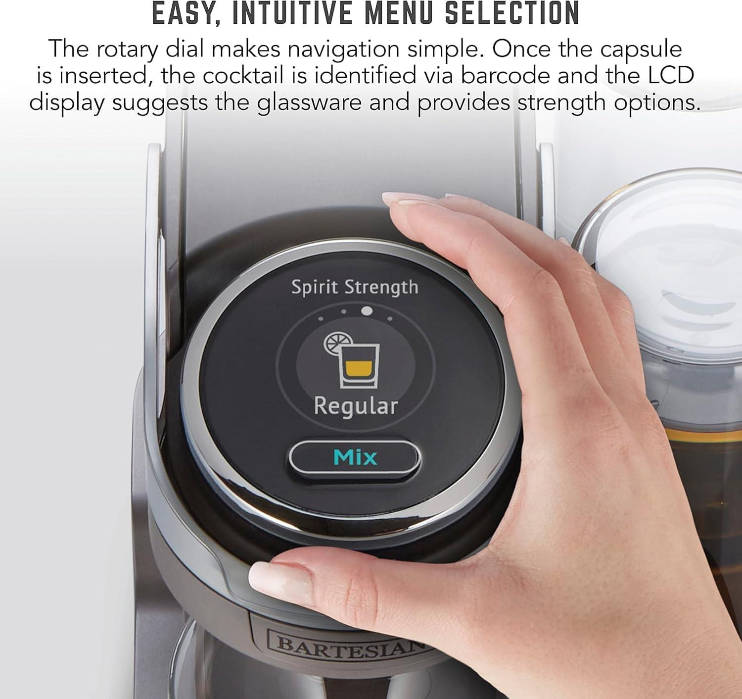 image:imageBartesian Duet Cocktail Machine and Margarita Maker Compact Home Bartender Mixologist Drink Mixer with 2 Glass Spirit Bottles Automatic Machine Creates Premium Cocktails and Mocktails in SecondsBartesian Cordless Duet