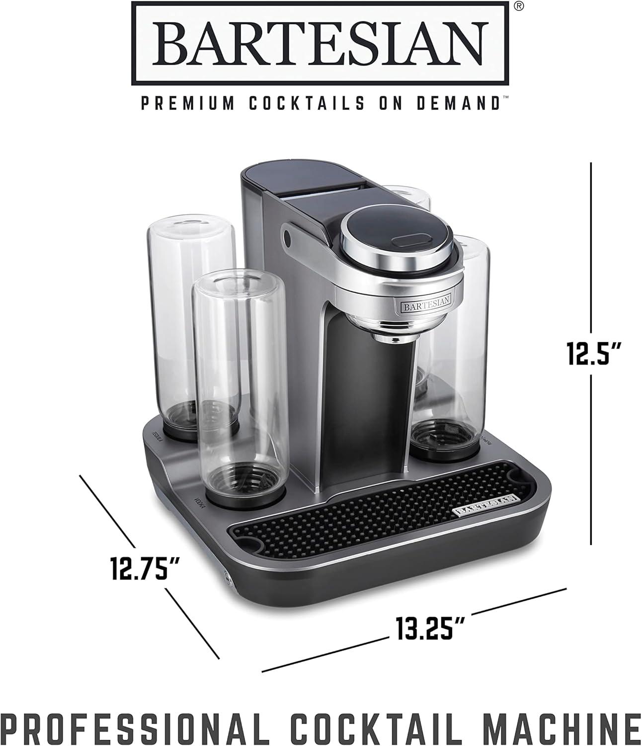 image:imageBartesian Duet Cocktail Machine and Margarita Maker Compact Home Bartender Mixologist Drink Mixer with 2 Glass Spirit Bottles Automatic Machine Creates Premium Cocktails and Mocktails in SecondsBartesian Professional