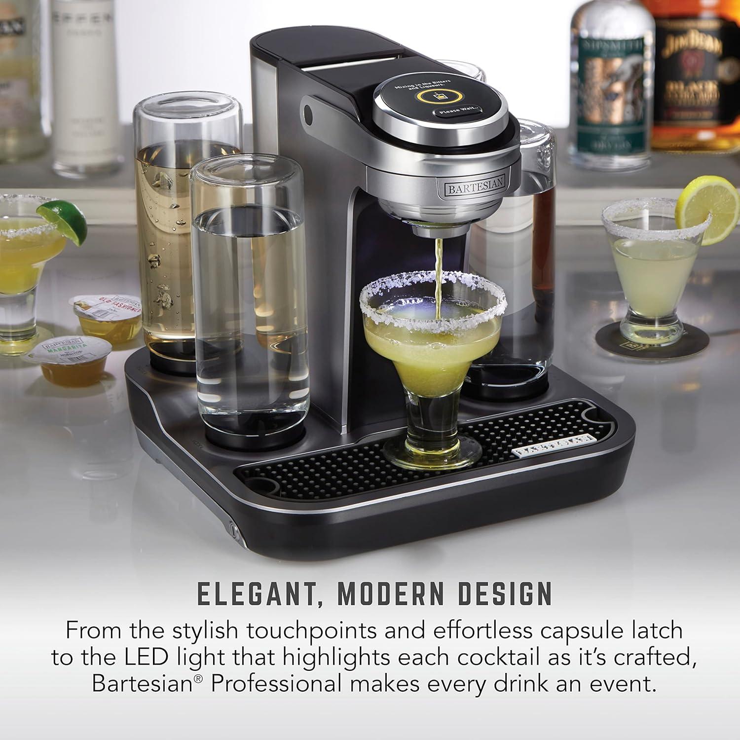 image:imageBartesian Duet Cocktail Machine and Margarita Maker Compact Home Bartender Mixologist Drink Mixer with 2 Glass Spirit Bottles Automatic Machine Creates Premium Cocktails and Mocktails in SecondsBartesian Professional