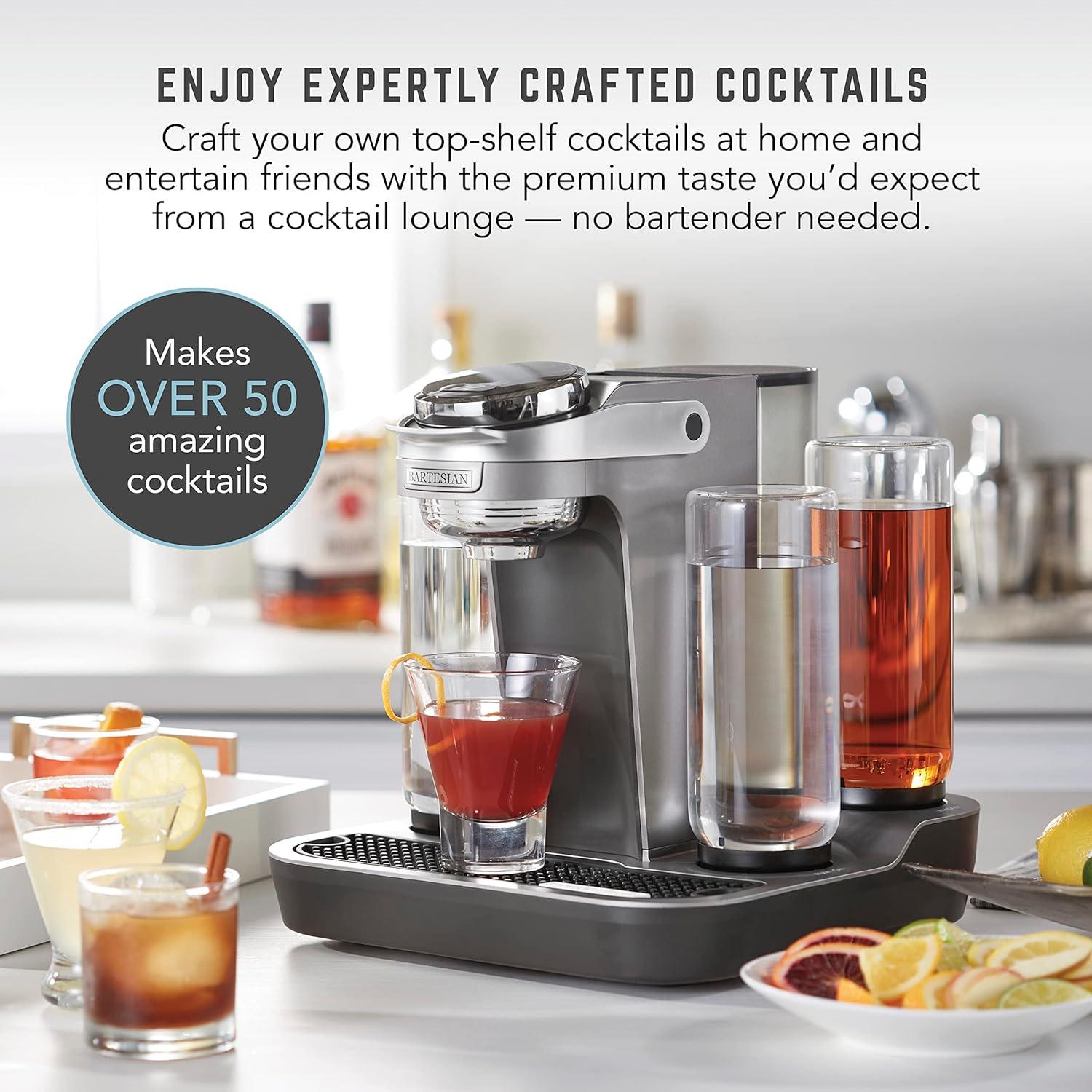 image:imageBartesian Duet Cocktail Machine and Margarita Maker Compact Home Bartender Mixologist Drink Mixer with 2 Glass Spirit Bottles Automatic Machine Creates Premium Cocktails and Mocktails in SecondsBartesian Professional