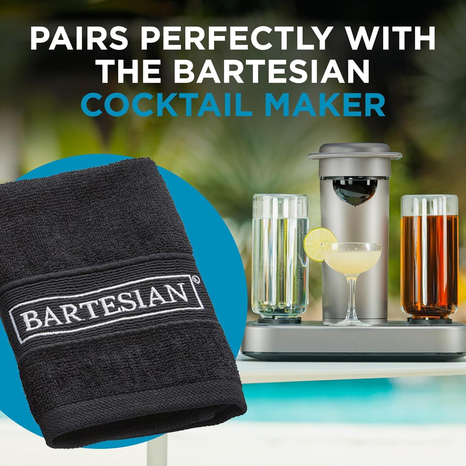 image:imageBartesian Bar Towel Set for Home Mixologists Premium Absorbent Cotton Cleaning Cloths with Embroidered Logo Mixology Mop Rags for Cocktail Making and Bartending Soft Durable Towels 2 Pack